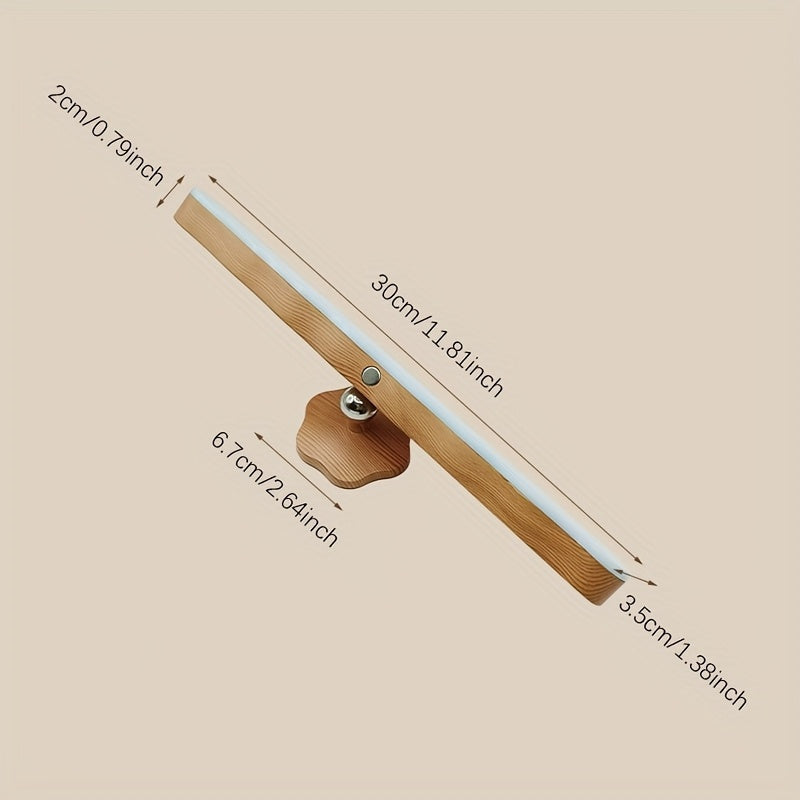 Long Bar Wall Light | Contemporary Wooden LED Sconce